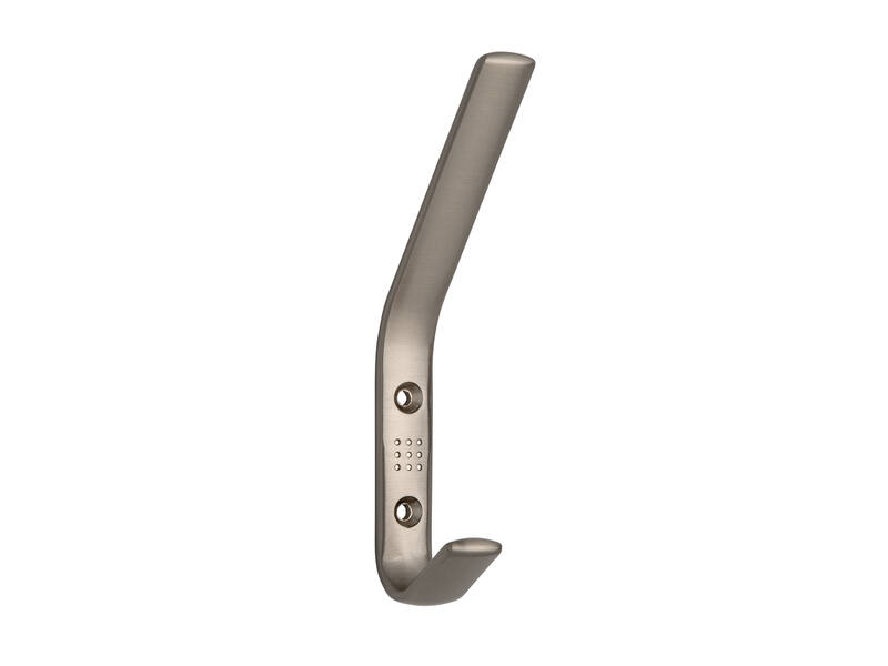 Kapstokhaak RVS look zamac recht dubbel 150x18x63mm