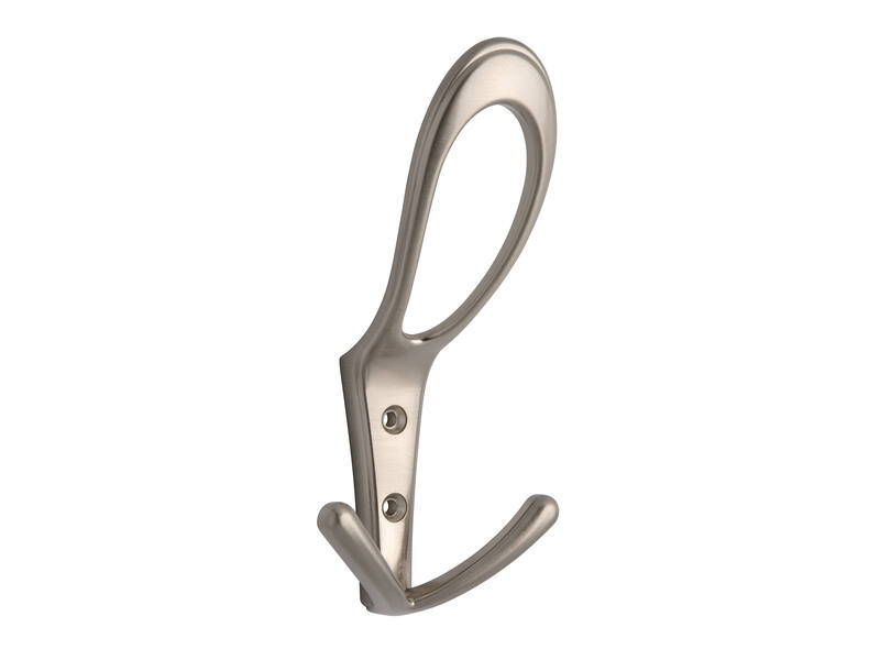 Kapstokhaak RVS look zamac oog dubbel 161x76x71mm