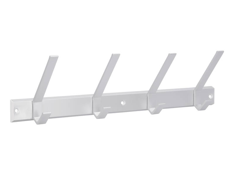 Kapstokrek aluminium 450mm met 5 haken 450x120x80mm