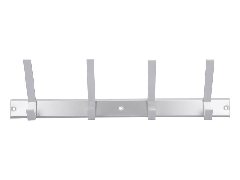 Kapstokrek aluminium 450mm met 5 haken 450x120x80mm