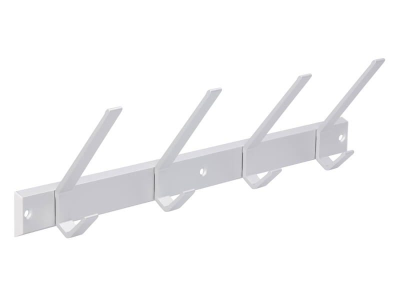 Kapstokrek aluminium 450mm met 5 haken 450x120x80mm