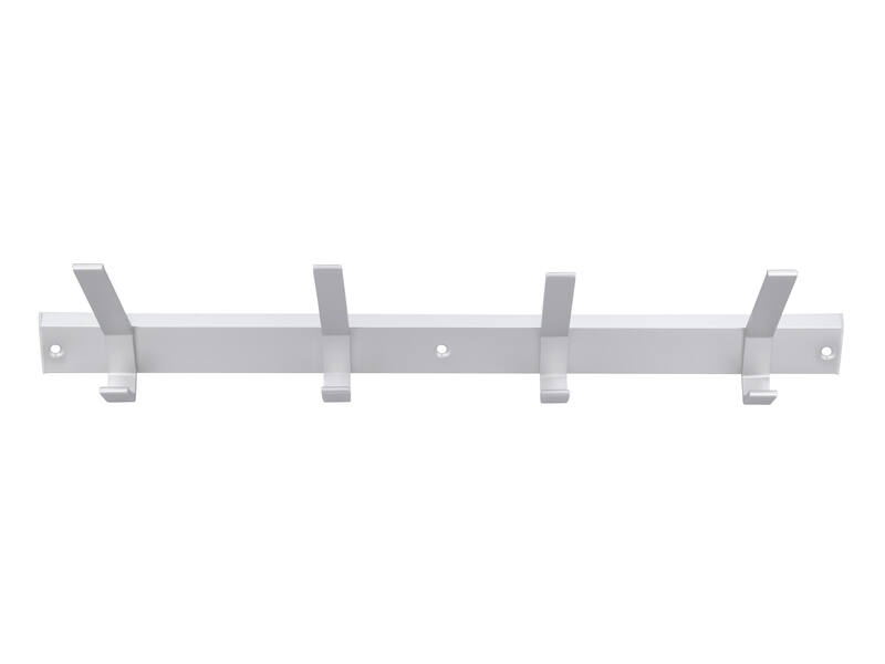 Kapstokrek aluminium 450mm met 5 haken 450x120x80mm
