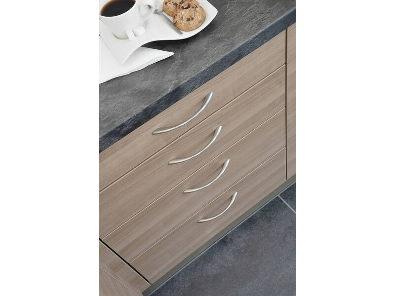Meubelgreep RVS look boog 96mm 113x11x27mm