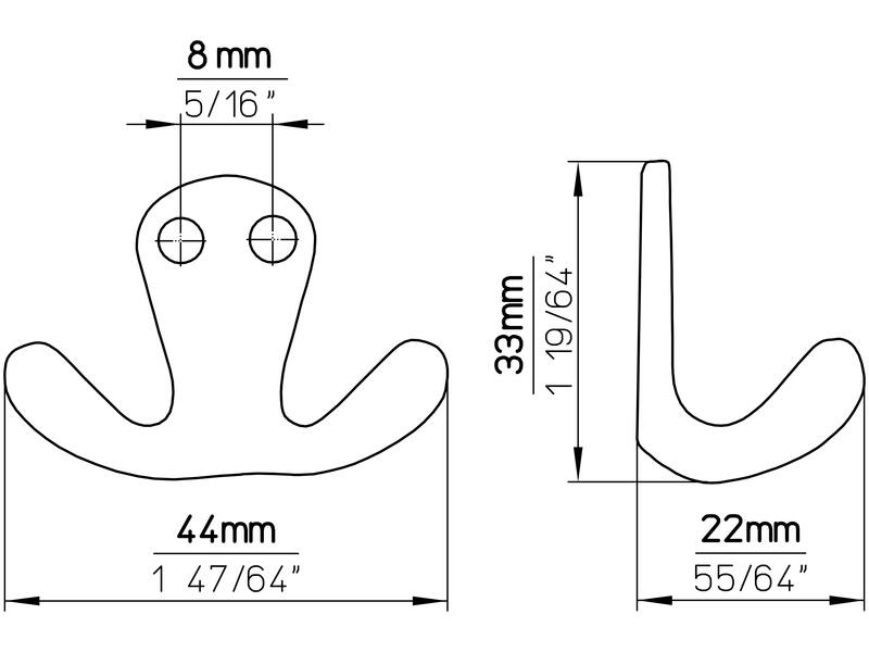 Jashaak vermessingd aluminium dubbel 33x44x22mm