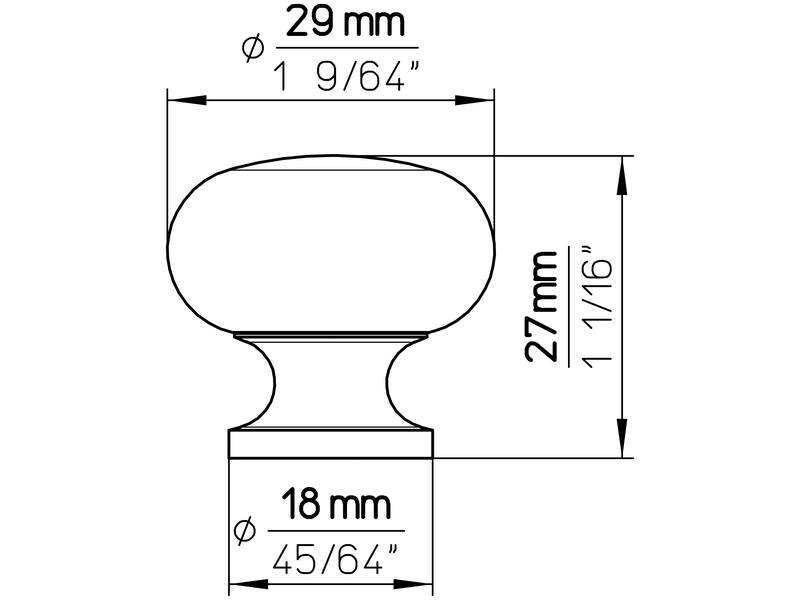 Meubelknop RVS look 29mm 29x29x27mm