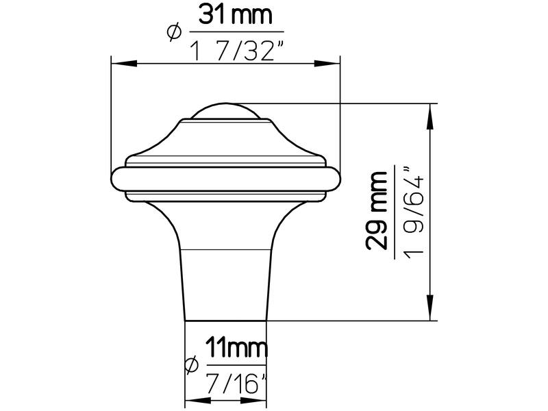 Meubelknoppen tin look 31mm 2 stuks 31x31x29mm