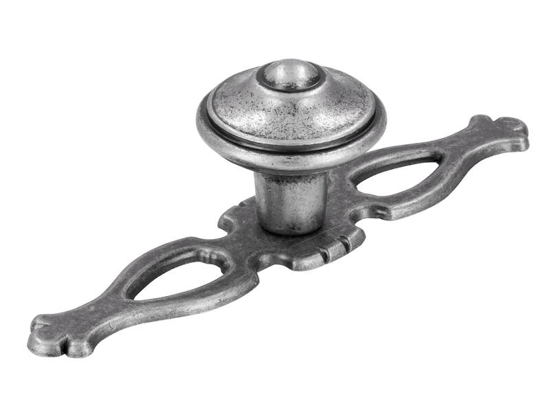Meubelknoppen tin look 108mm 2 stuks 108x31x31mm incl. achterplaat