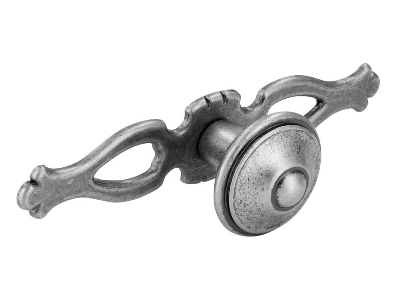 Meubelknoppen tin look 108mm 2 stuks 108x31x31mm incl. achterplaat