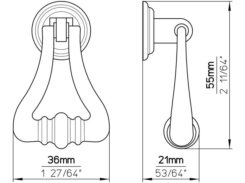 Meubeltrekker tin look 55mm 2 stuks 55x36x21mm