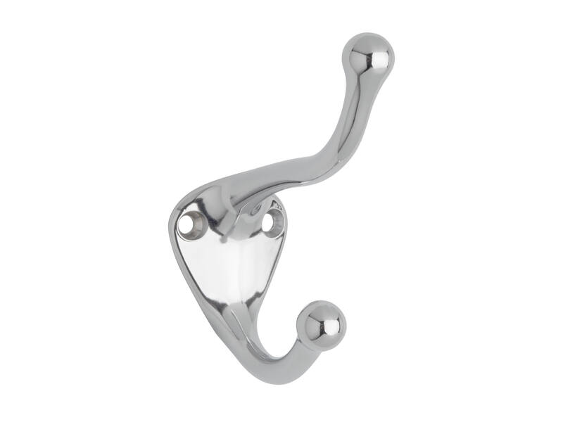 Kapstokhaak chroom zamac enkel 82x32x76mm