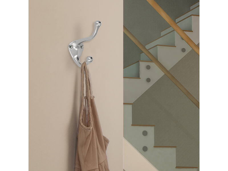 Kapstokhaak chroom zamac enkel 82x32x76mm