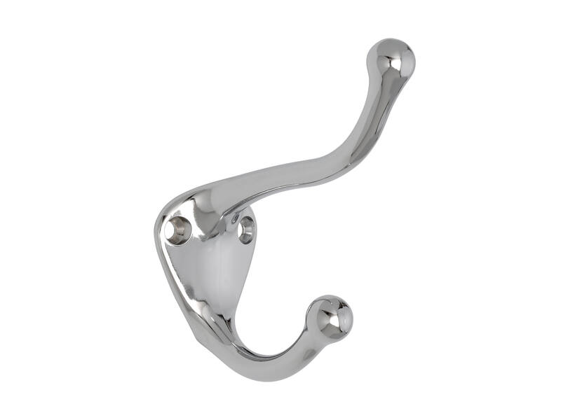 Kapstokhaak chroom zamac enkel 82x32x76mm