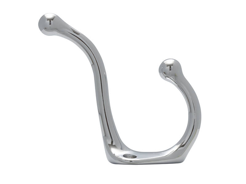 Kapstokhaak chroom zamac enkel 82x32x76mm