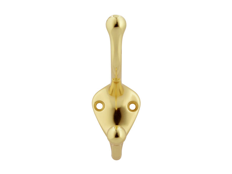 Kapstokhaak messing look zamac enkel 82x32x76mm