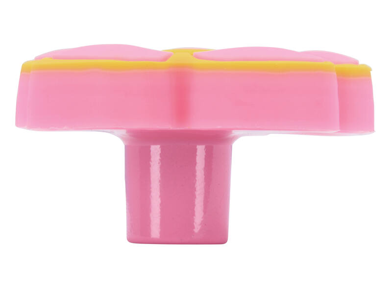 Meubelknop roze bloem 45x45x25mm