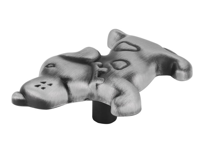 Meubelknop antiek ijzer look hond 56x37x20mm