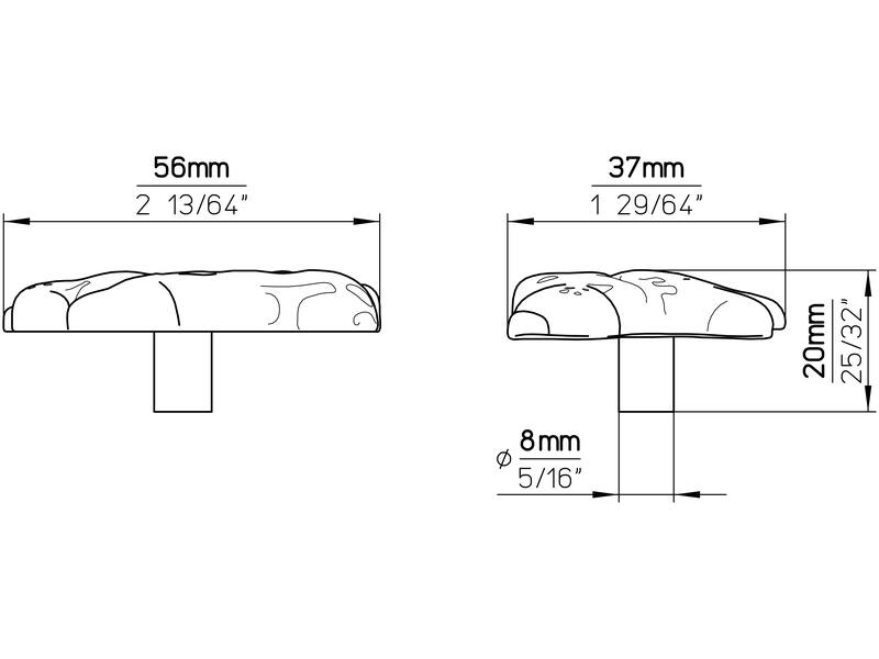 Meubelknop antiek ijzer look hond 56x37x20mm