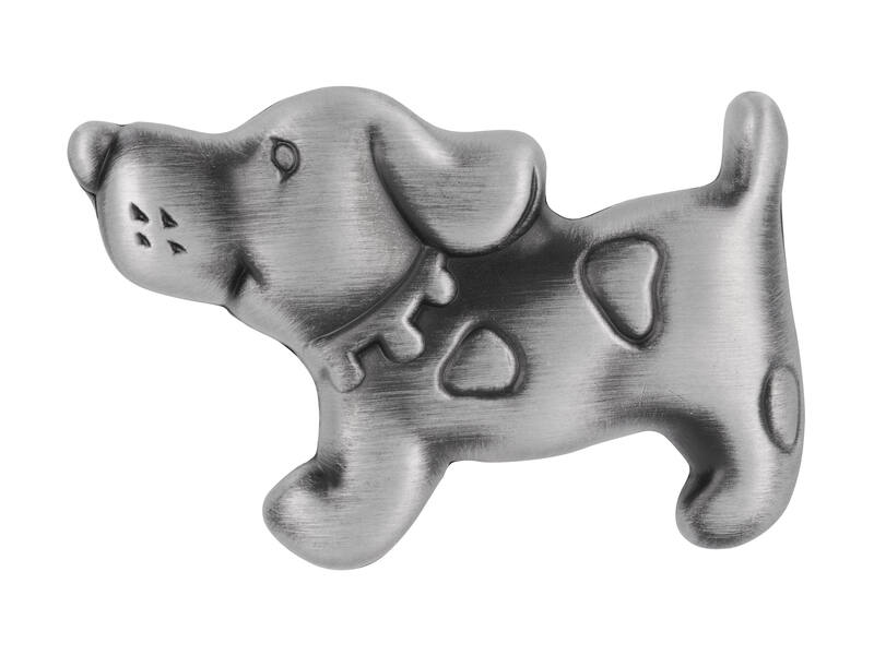Meubelknop antiek ijzer look hond 56x37x20mm