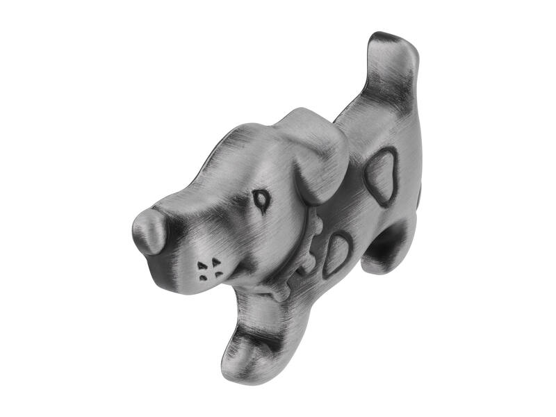 Meubelknop antiek ijzer look hond 56x37x20mm