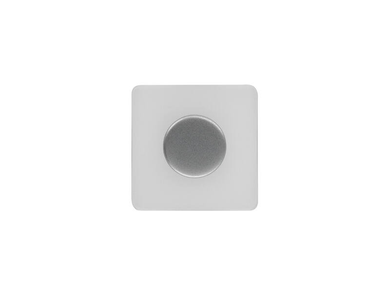 Meubelknop transprarant/aluminium look kunststof vierkant 30x30x26mm