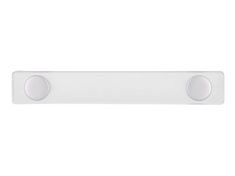 Meubelgreep transparant/aluminium look kunststof 96mm 126x20x26mm