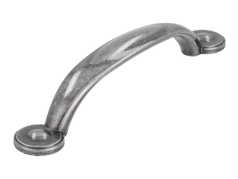 Meubelgreep oud zilver look zamac 96mm 136x20x25mm