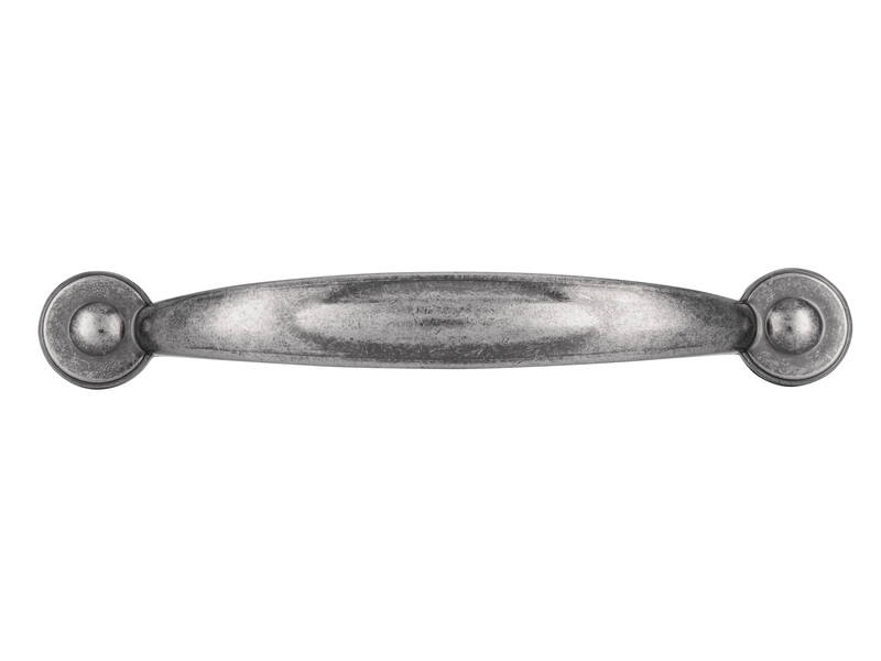 Meubelgreep oud zilver look zamac 96mm 136x20x25mm