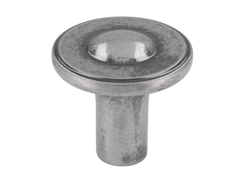 Meubelknop oud zilver look zamac 30mm 30x30x28mm