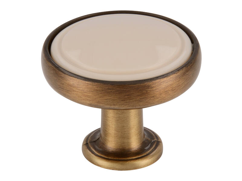 Meubelknop brons/beige 30mm 30x30x25mm