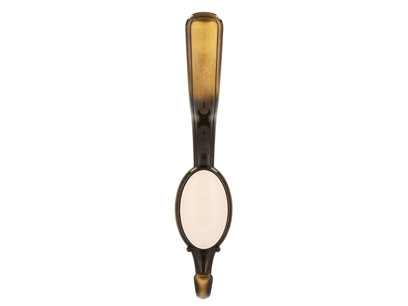 Kapstokhaak antiek brons/beige enkel 158x34x64mm