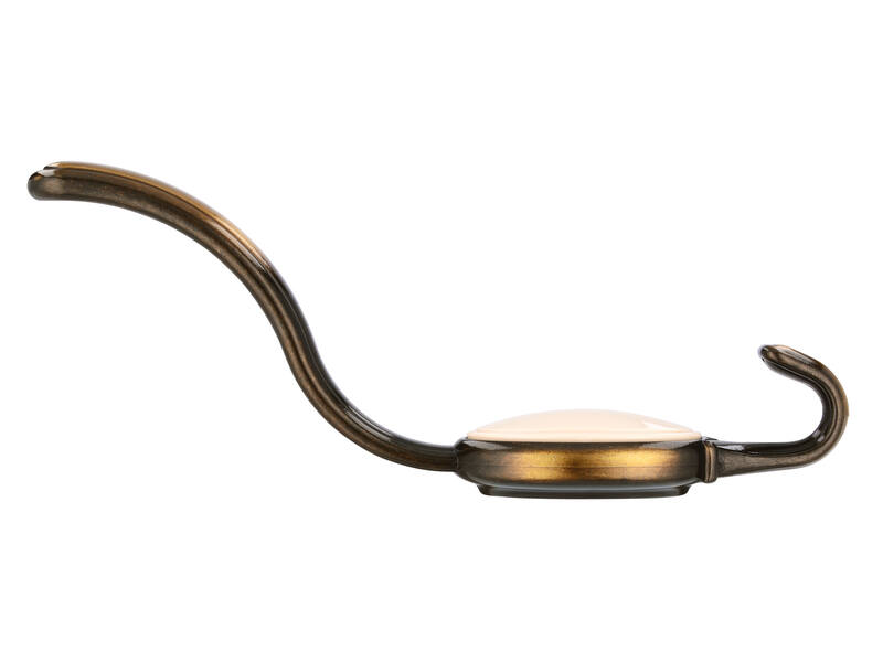Kapstokhaak antiek brons/beige enkel 158x34x64mm