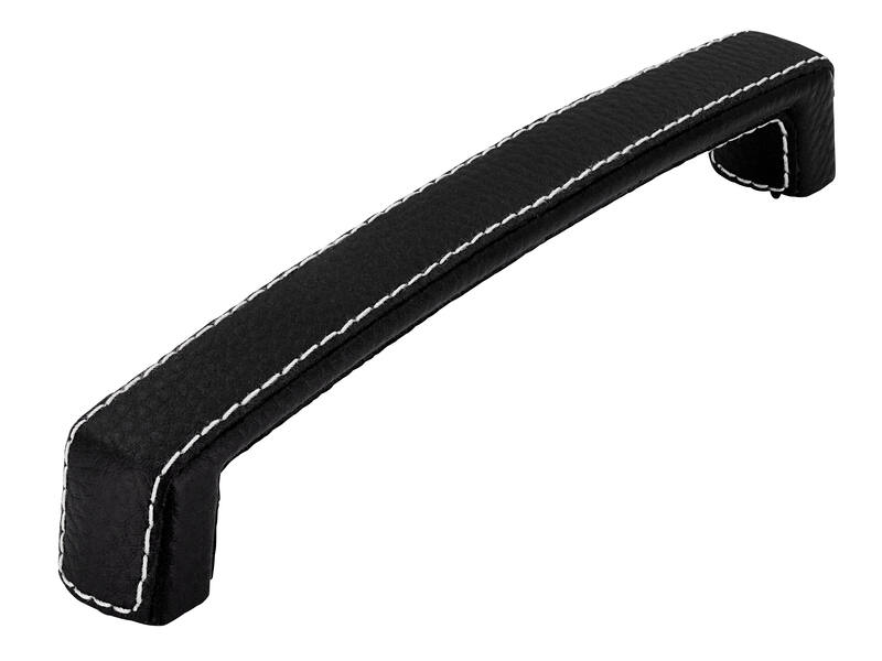 Meubelgreep zwart leder 160mm 178x22x31mm