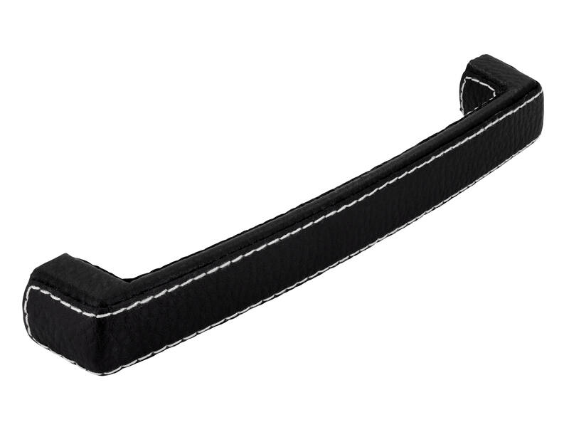 Meubelgreep zwart leder 160mm 178x22x31mm