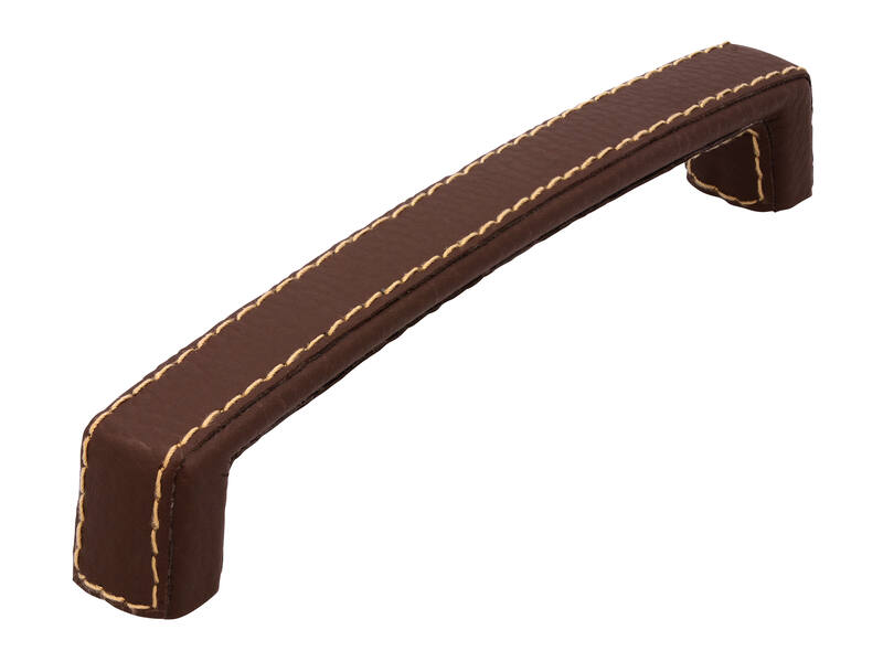 Meubelgreep bruin leder 160mm 178x22x31mm