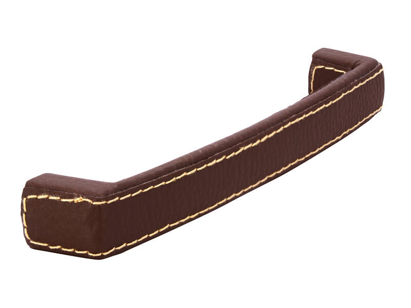 Meubelgreep bruin leder 160mm 178x22x31mm