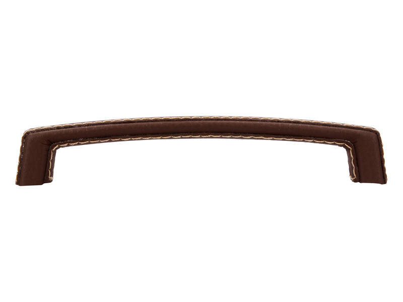 Meubelgreep bruin leder 160mm 178x22x31mm