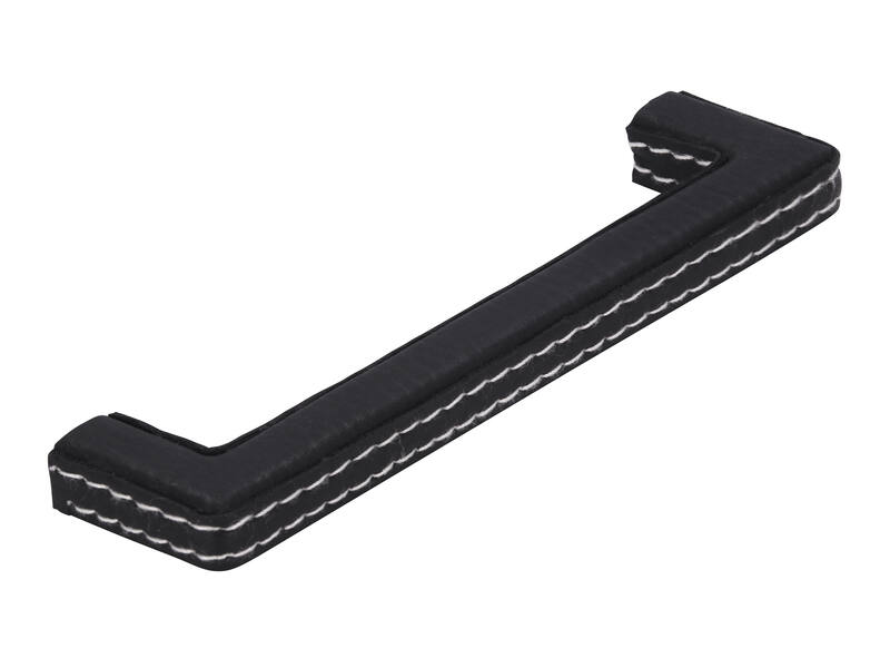 Meubelgreep zwart leder 128mm 140x11x32mm