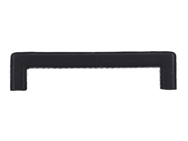Meubelgreep zwart leder 128mm 140x11x32mm