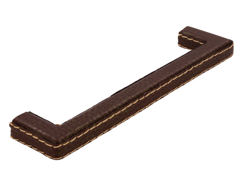 Meubelgreep bruin leder 128mm 140x11x32mm
