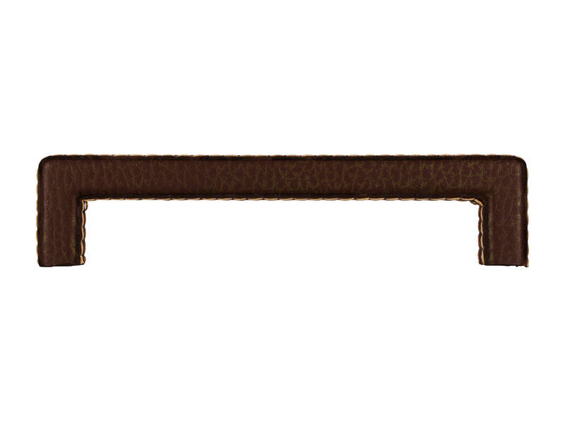 Meubelgreep bruin leder 128mm 140x11x32mm