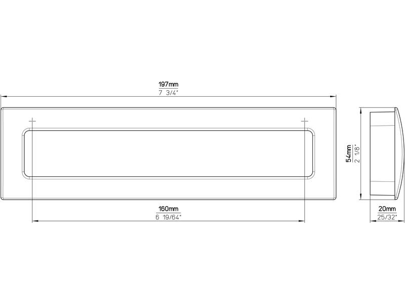 Meubelgreep RVS look 197x54x20mm