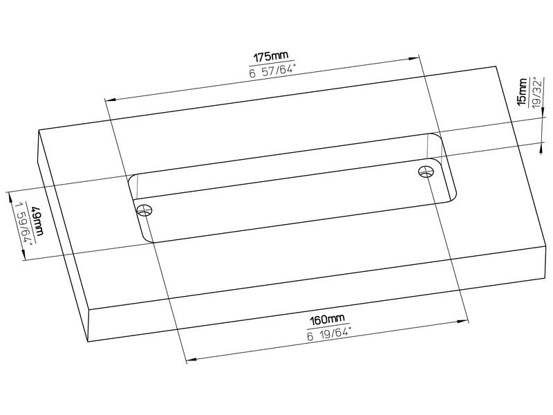 Meubelgreep RVS look 197x54x20mm