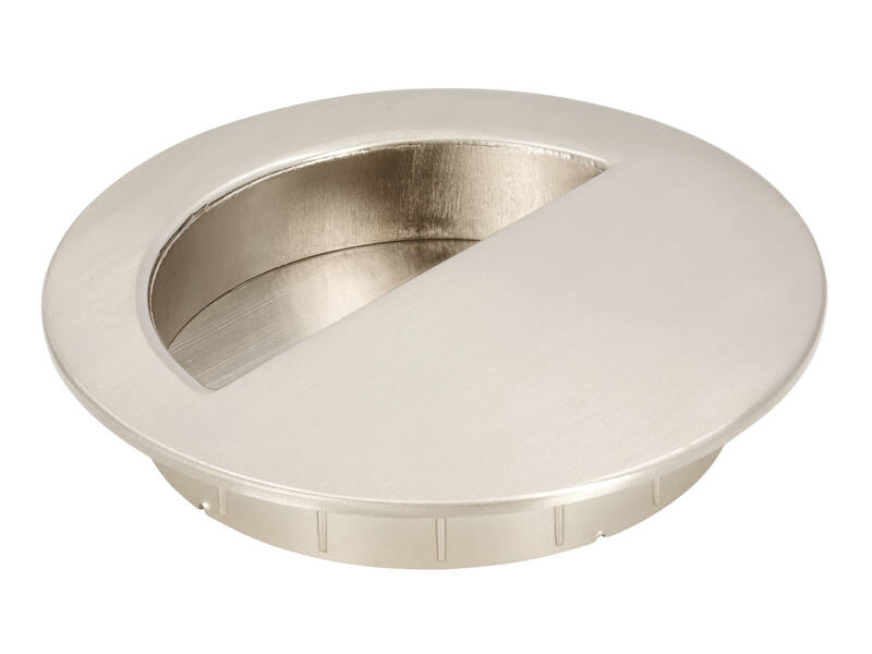Komgreep RVS look zamac rond 90x90x16mm