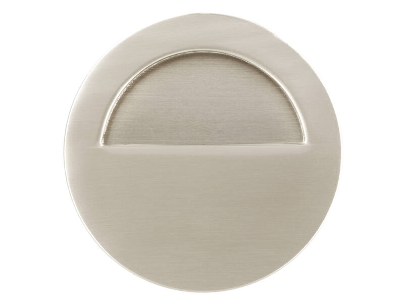 Komgreep RVS look zamac rond 90x90x16mm