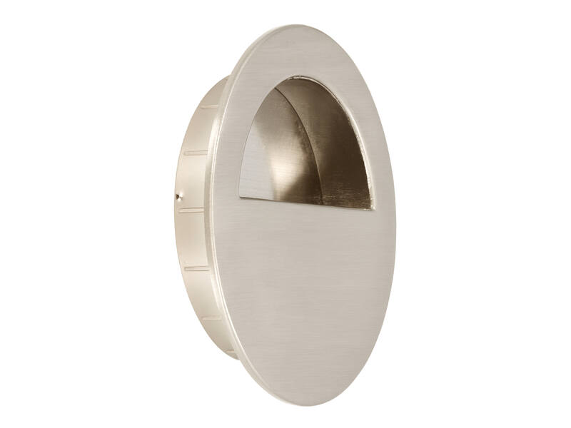 Komgreep RVS look zamac rond 90x90x16mm