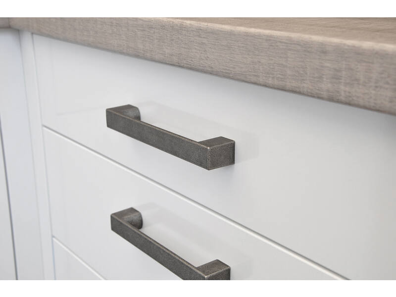 Meubelgreep antiek ijzer look zamac recht 128mm 162x20x27mm