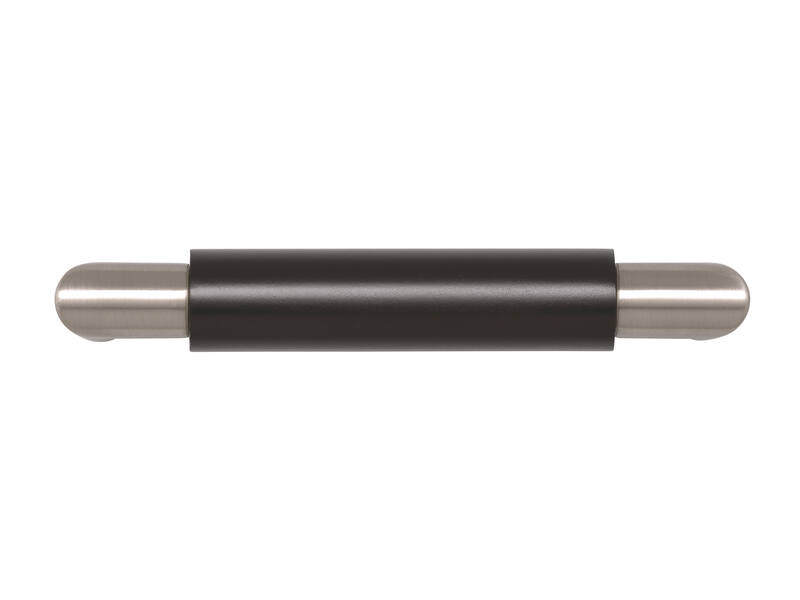 Meubelgreep zwart/RVS look 96mm 108x16x37mm