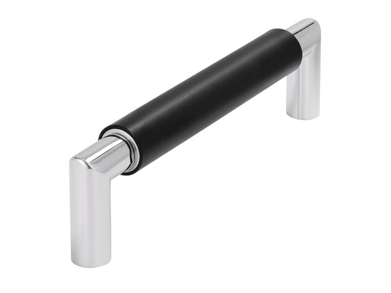 Meubelgreep zwart/chroom 128mm 140x16x37mm