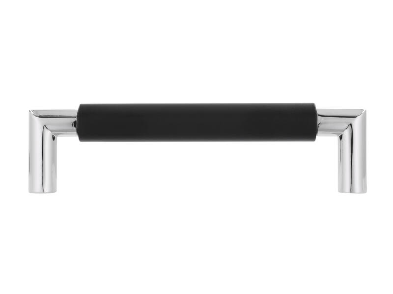 Meubelgreep zwart/chroom 128mm 140x16x37mm