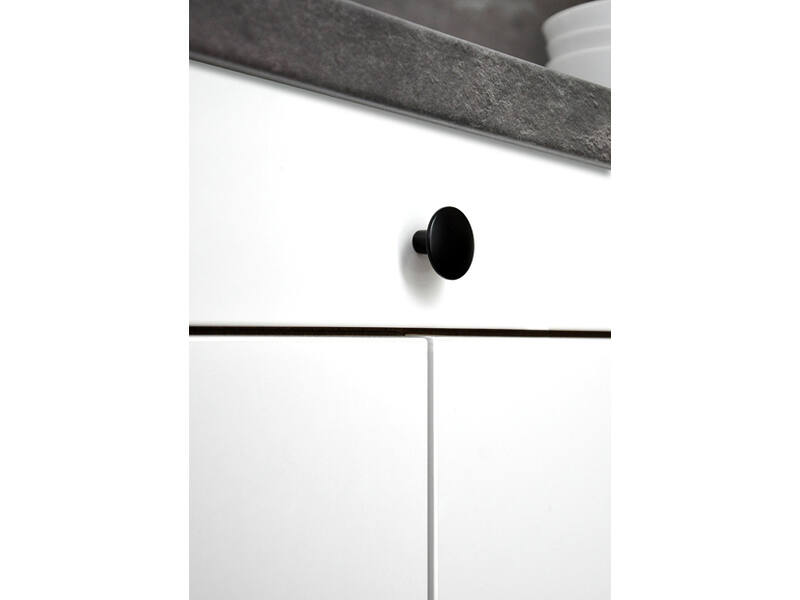 Meubelknop Zwart metaal rond 30mm